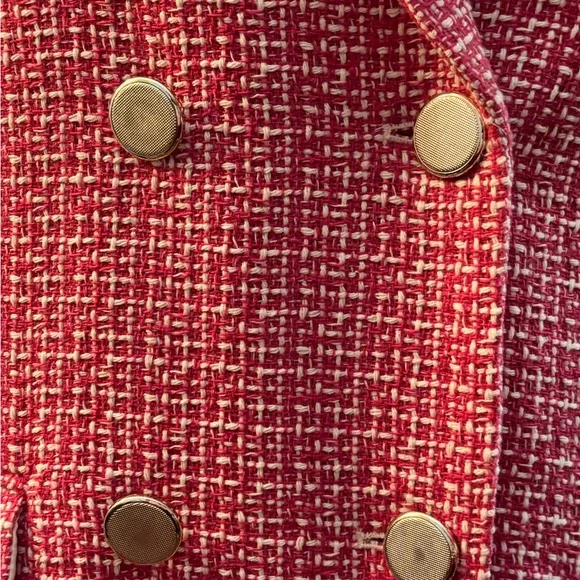 Nicole Miller Pink Tweed Dress with Gold Accents - Picture 6 of 16